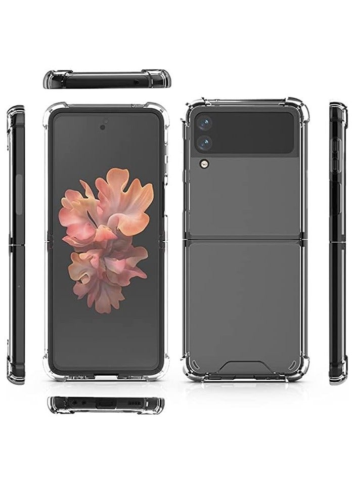 Atouchbo For Samsung Galaxy Z Filp 4 Acrylic Back Case with Edges Cover Full Camera Protector - Transparent - Image 3