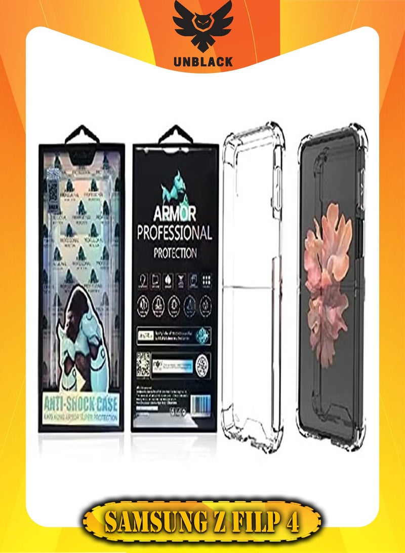 Atouchbo For Samsung Galaxy Z Filp 4 Acrylic Back Case with Edges Cover Full Camera Protector - Transparent - Image 1