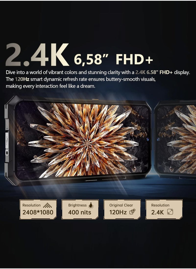 Cubot - KingKong X 5G Rugged Smartphone | Android 14 | 16GB RAM + 256GB ROM | 6.58" FHD+ IPS Display | Dual SIM | 100MP + 32MP Camera | 10200mAh Battery | NFC, OTG, Fingerprint | Black - Image 1