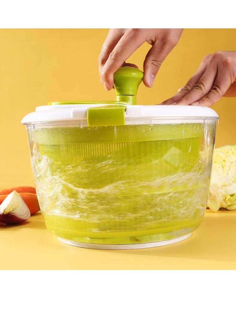 ELTRAZONE Salad Vegetable Dehydrator Rotor with Handle Manual Lettuce Washing & Drying Machine, Easy Water Drain, Efficient Vegetable Dryer, Quick Salad Prep, Green, Ideal for Greens, Fruits, and Herbs  - Image 4