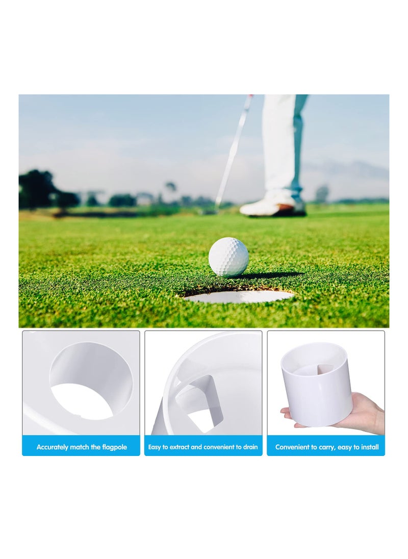 SYOSI - Golf Cup Putting Cup, Golf Hole Cup, Outdoor Indoor Golf Putting Cup, for Outdoor Backyard Golf Practice, ABS Plastic Golf Cups for Putting Green, 4PCS Golf Cup Putting Cup 4 Inch, White - Image 1