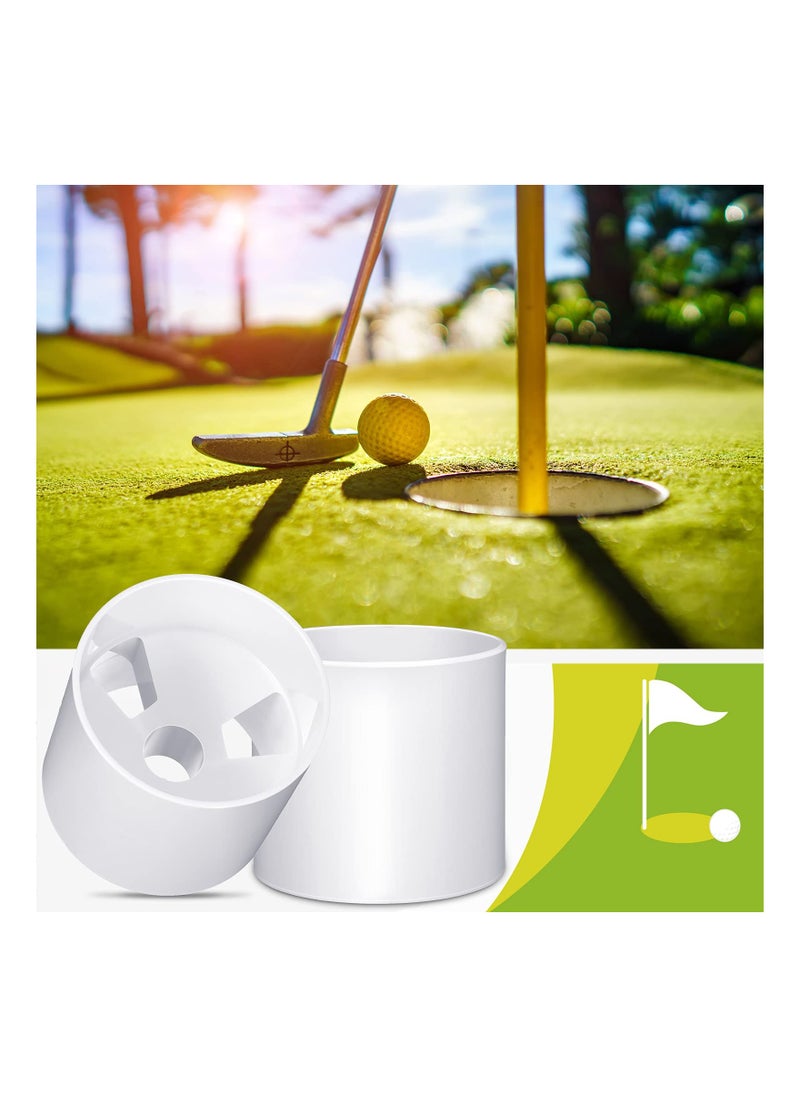 SYOSI - Golf Cup Putting Cup, Golf Hole Cup, Outdoor Indoor Golf Putting Cup, for Outdoor Backyard Golf Practice, ABS Plastic Golf Cups for Putting Green, 4PCS Golf Cup Putting Cup 4 Inch, White - Image 1