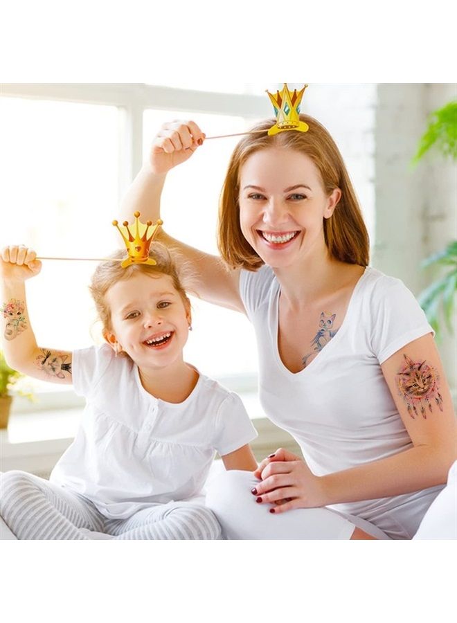 Father.son 12 Sheets Watercolor Cat Temporary Tattoos for Girls Kids, Cute Kitty Waterproof Fake Tattoos Body Art Sticker, Animal Birthday Supplies, Pet Lover Party Favors, Meow Arts and Crafts - Image 5