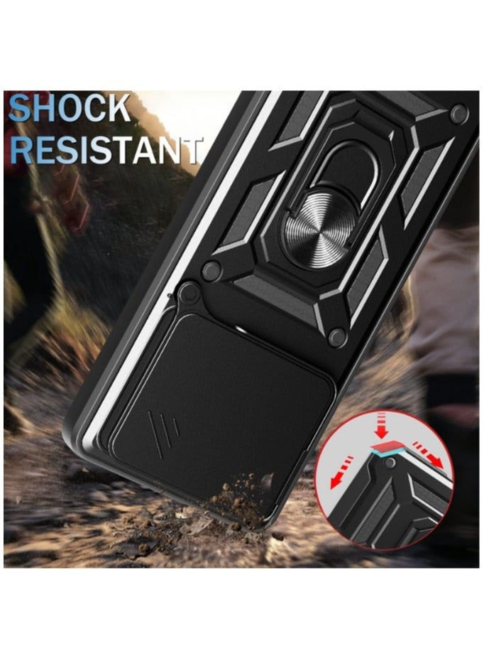 for Nothing Phone 2A 5G / 2A Plus 5G Case Cover, Slide Camera Lens Cover, Magnetic Ring Holder Kickstand Protective Phone Case for Nothing Phone 2A 5G / 2A Plus 5G, Black - Image 4