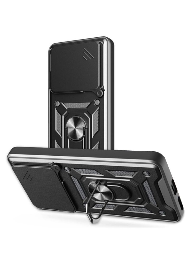 for Nothing Phone 2A 5G / 2A Plus 5G Case Cover, Slide Camera Lens Cover, Magnetic Ring Holder Kickstand Protective Phone Case for Nothing Phone 2A 5G / 2A Plus 5G, Black - Image 1