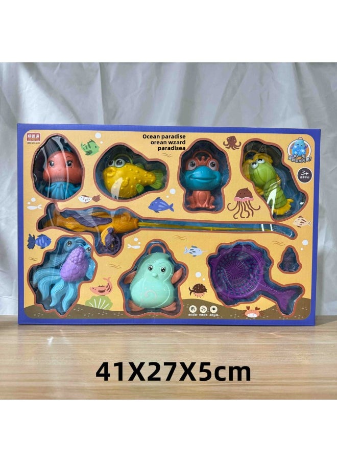 Toy Children's Large Gift Box Stall Boxed Supply Mixed Batch 29 Model Institutions Gift Night Market Men-Color:Vibrating Light Fishing Gift Box  - Image 1