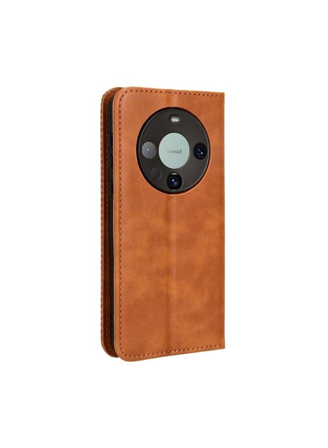 S-TOP Case For Huawei Mate 60 Pro 5G Magnetic Buckle Retro Texture Leather Phone Case - Image 3