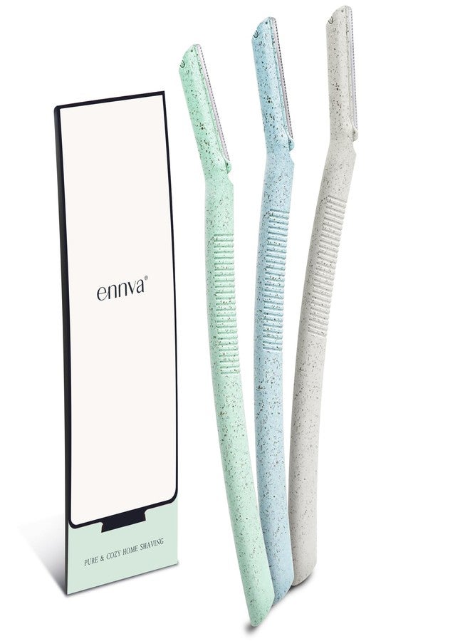 انفا مجموعة ENNVA لإزالة شعر الوجه ديرمابلان للنساء، 3 قطع - شفرات واقية مضادة للقطع، مقبض مريح، شفرات صحية للاستخدام مرة واحدة - Image 1