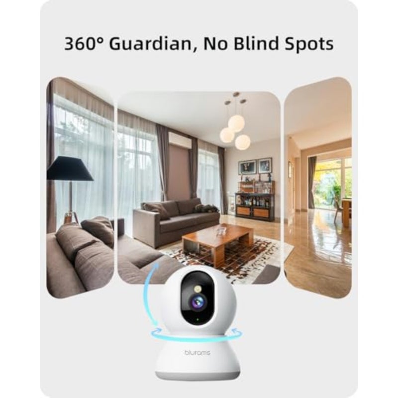 Security Camera 2K, Pet Indoor Camera 360 for Home Security w/Smart Motion Tracking, Phone App, Night Vision, Siren, 2-Way Audio, Works with Alexa Google Home - Image 3