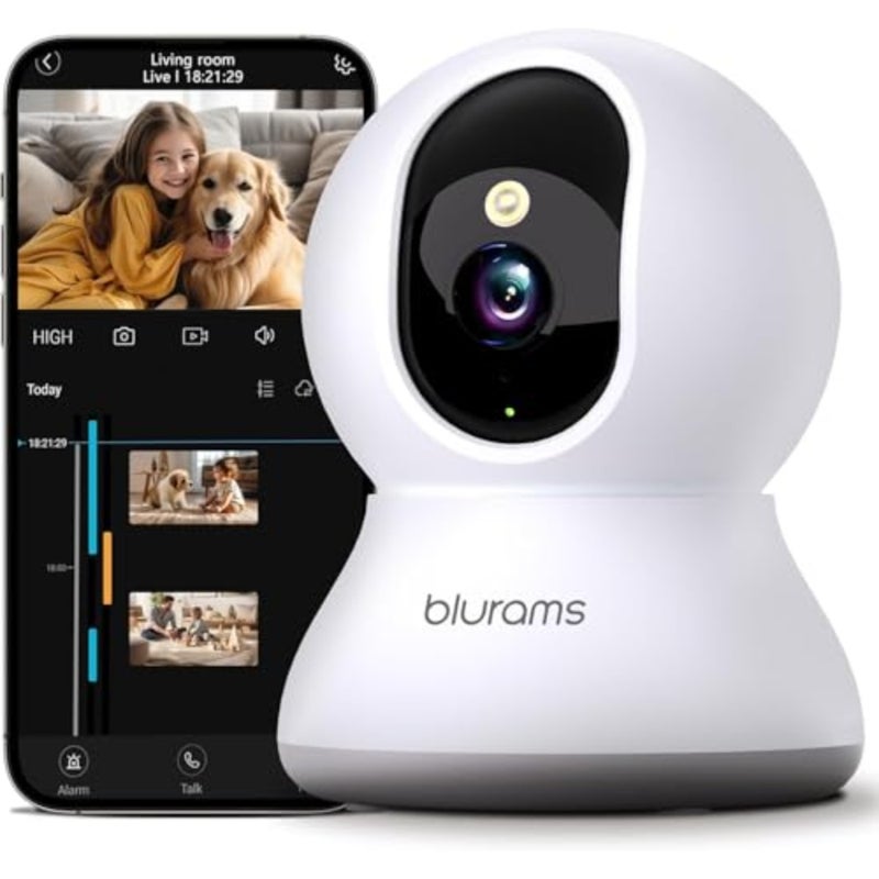 Security Camera 2K, Pet Indoor Camera 360 for Home Security w/Smart Motion Tracking, Phone App, Night Vision, Siren, 2-Way Audio, Works with Alexa Google Home - Image 1