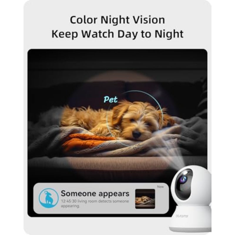 Security Camera 2K, Pet Indoor Camera 360 for Home Security w/Smart Motion Tracking, Phone App, Night Vision, Siren, 2-Way Audio, Works with Alexa Google Home - Image 5