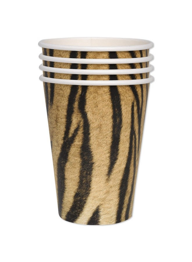Havercamp 24 Jungle Safari Tiger Cups 12oz, Heavyweight Paper Cups with Big Cat Design, Perfect for Tiger Birthday Party Supplies - Image 1