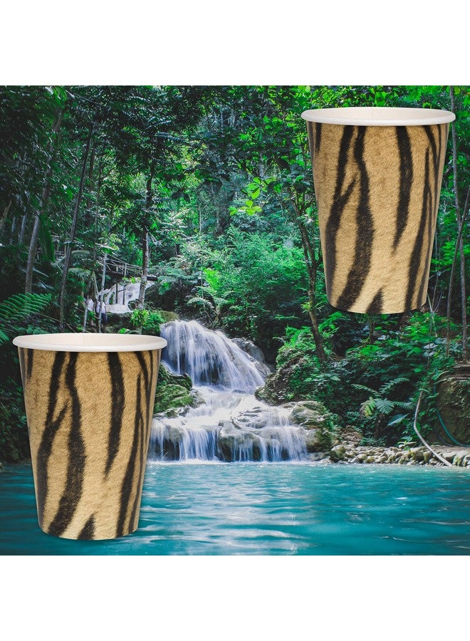 Havercamp 24 Jungle Safari Tiger Cups 12oz, Heavyweight Paper Cups with Big Cat Design, Perfect for Tiger Birthday Party Supplies - Image 4