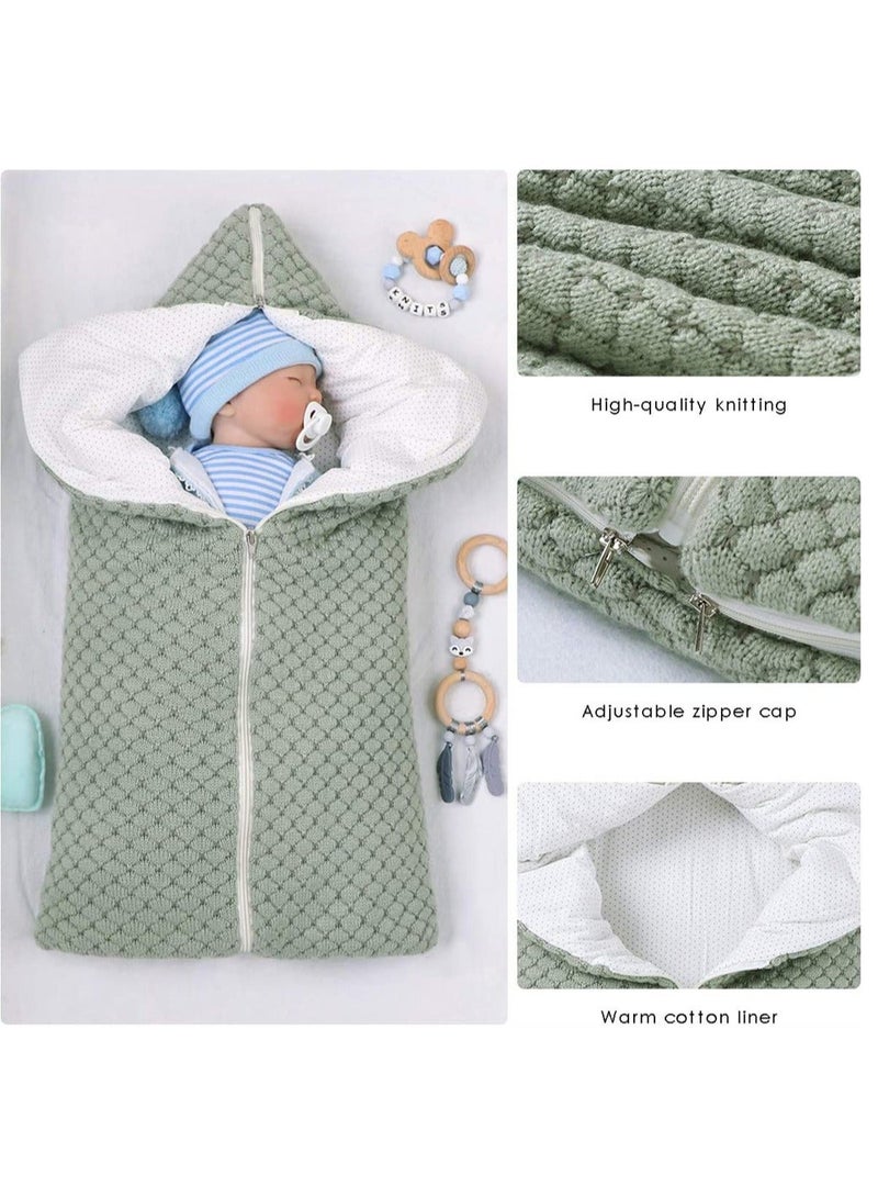 Baby Sleeping Bag Sack Knitted Infant Stroller Wrap Soft Warm Zipper Newborn Swaddle Blanket Shower Gift for 0-12 Months Babies - Image 3