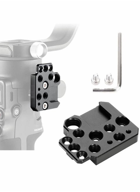 Side Extension Plate Mount for DJI Ronin S/SC/RS2/RSC2, Cold Shoe Adapter Stabilizer Gimbal with 1/4 3/8 Threaded Hole VideoLight Microphone Monitor
