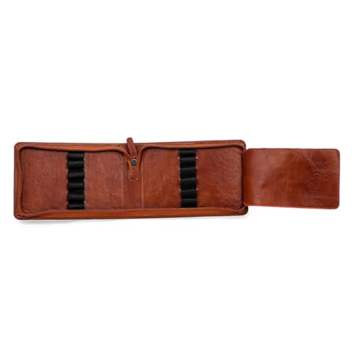 essart Collection Pen Storage Case Fountain Pen Pouch, 12 Slots Faux Leather Pen Storage Pouch, Luxury Pen,Pen Storage, Zipper Pen Pouch Holder, Handmade Gift Colour Brown (PNC-07-H-Brown) - Image 4