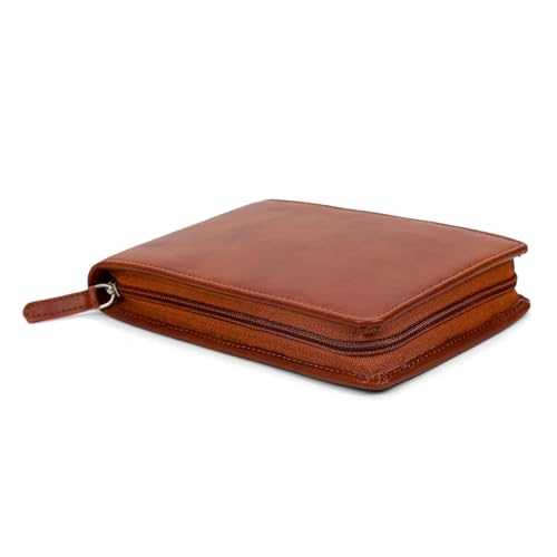 essart Collection Pen Storage Case Fountain Pen Pouch, 12 Slots Faux Leather Pen Storage Pouch, Luxury Pen,Pen Storage, Zipper Pen Pouch Holder, Handmade Gift Colour Brown (PNC-07-H-Brown) - Image 1