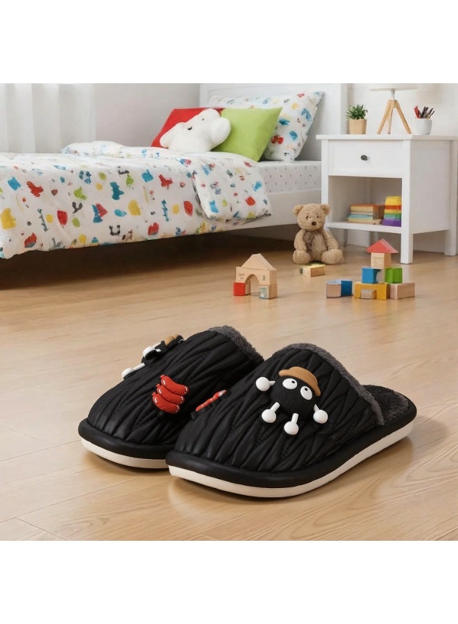 Lucky Kids Cartoon Slippers for Kids, Funny Animal House Shoes with Non-Slip Sole, Cozy Plush Indoor Comfort Footwear for Boys and Girls - Image 5