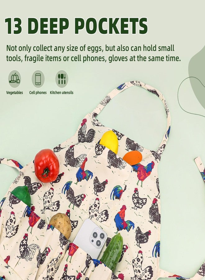 Hossmily 1 pack Egg Apron, Egg Collecting Apron for Chicken Duck Goose Eggs, with 13 Pockets Chicken Egg Apron for Women&Men - Image 4