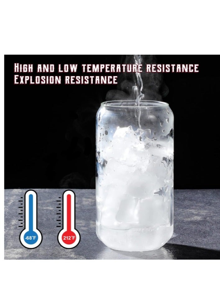 Glass cups Glasses with Bamboo Lids and Glass Straw 4pcs Set - Image 5