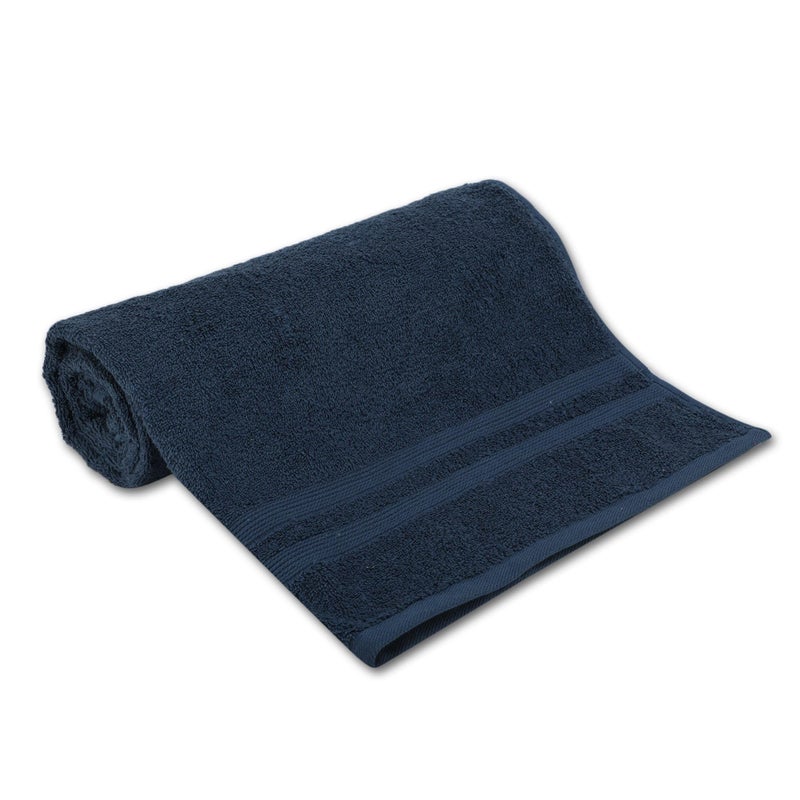 LUSH & BEYOND Navy Blue Cotton 500 GSM Solid Bath Towel - Image 3