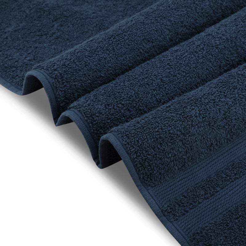 LUSH & BEYOND Navy Blue Cotton 500 GSM Solid Bath Towel - Image 5
