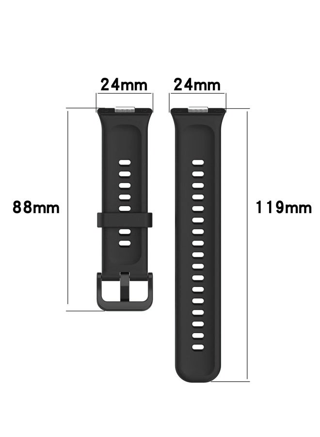 3PCS Watch Strap Compatible with Huawei Watch Fit 3/Fit 4/Fit 4 Pro, Silicone Watchband Replacement Bracelet Black, White and Blue - Image 3