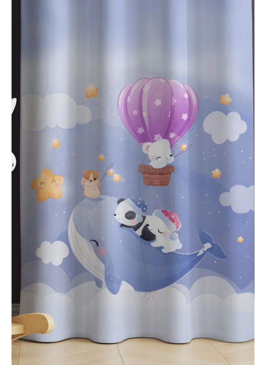 Ays Home Children's Room Animal Pattern Background Curtain