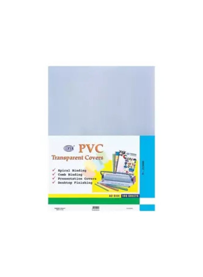 Fis Clear Transparent Pvc Binding Sheets - 200 Micron, Pocket Of 100 Pieces