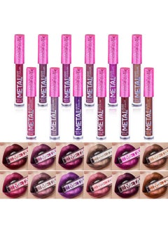 PhantomSky PhantomSky 12PCS Long Lasting Metallic Glitter Liquid Lipstick Collection, Shimmer Waterproof Lip Stick Set Pigmented Lip Makeup for Women and Girls  - Image 2