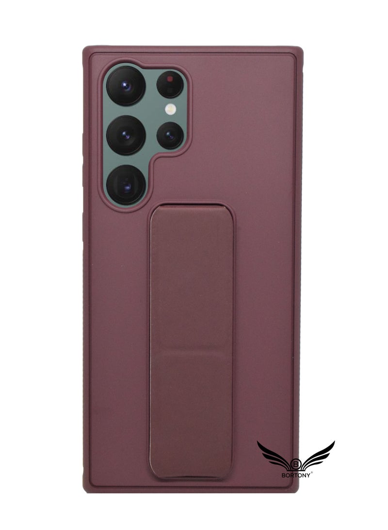 BORTONY Galaxy S23 Ultra with Magnetic Stand & Holder, Premium Silicone Hand Strap Grip, Car Mount Kickstand And Finger Grip Case Cover For Samsung Galaxy S23 Ultra - Image 1