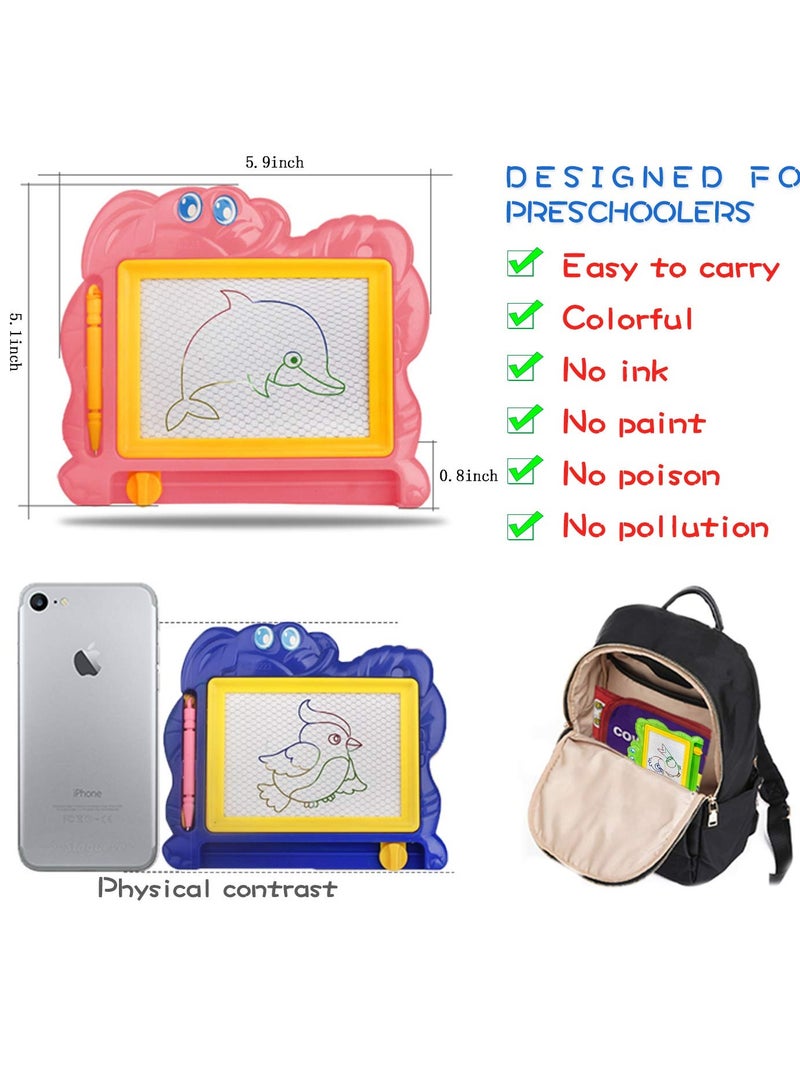 لوحة رسم مغناطيسية صغيرة بحجم السفر للأطفال، لوحة رسم قابلة للمسح، مستلزمات فنية مدمجة وهدايا حفلات، مثالية لجوائز الفصول الدراسية (لون عشوائي) - Image 2