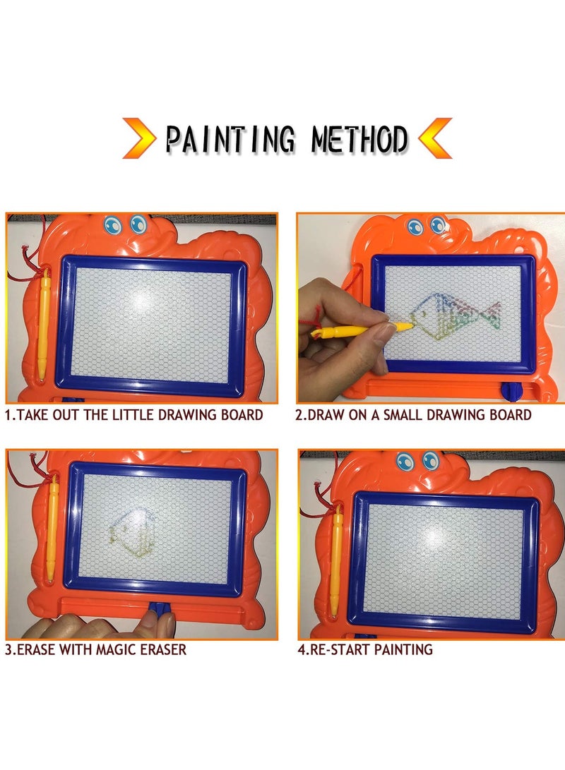 لوحة رسم مغناطيسية صغيرة بحجم السفر للأطفال، لوحة رسم قابلة للمسح، مستلزمات فنية مدمجة وهدايا حفلات، مثالية لجوائز الفصول الدراسية (لون عشوائي) - Image 4