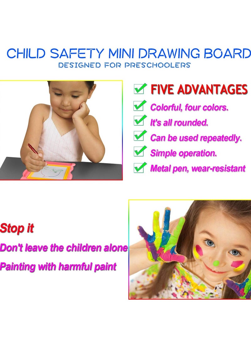 لوحة رسم مغناطيسية صغيرة بحجم السفر للأطفال، لوحة رسم قابلة للمسح، مستلزمات فنية مدمجة وهدايا حفلات، مثالية لجوائز الفصول الدراسية (لون عشوائي) - Image 5