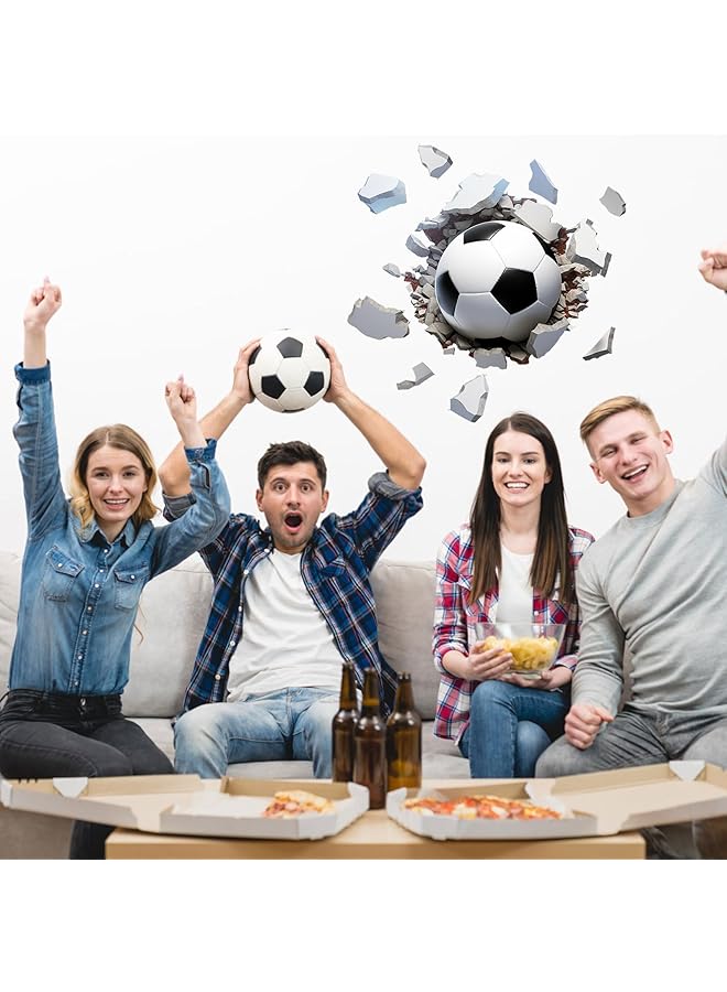 erorex Football Wall Adhesive 3D 21.65 X 21.25 Inches Waterproof Football Decals For Children'S Room Self Adhesive Pvc Football Wallpaper Sports Wall Decoration For Children'S - Image 3