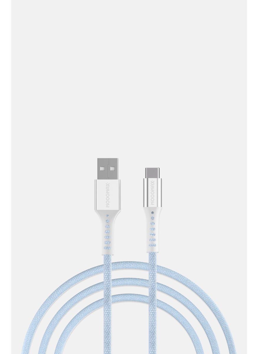 MOOGMAX MX064 Type C Fabric USB Cable, Light Blue  - Image 4