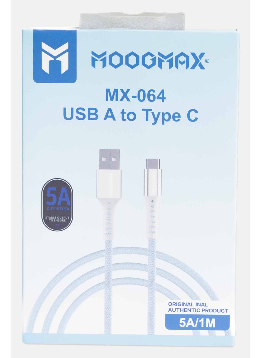 MOOGMAX MX064 Type C Fabric USB Cable, Light Blue  - Image 2