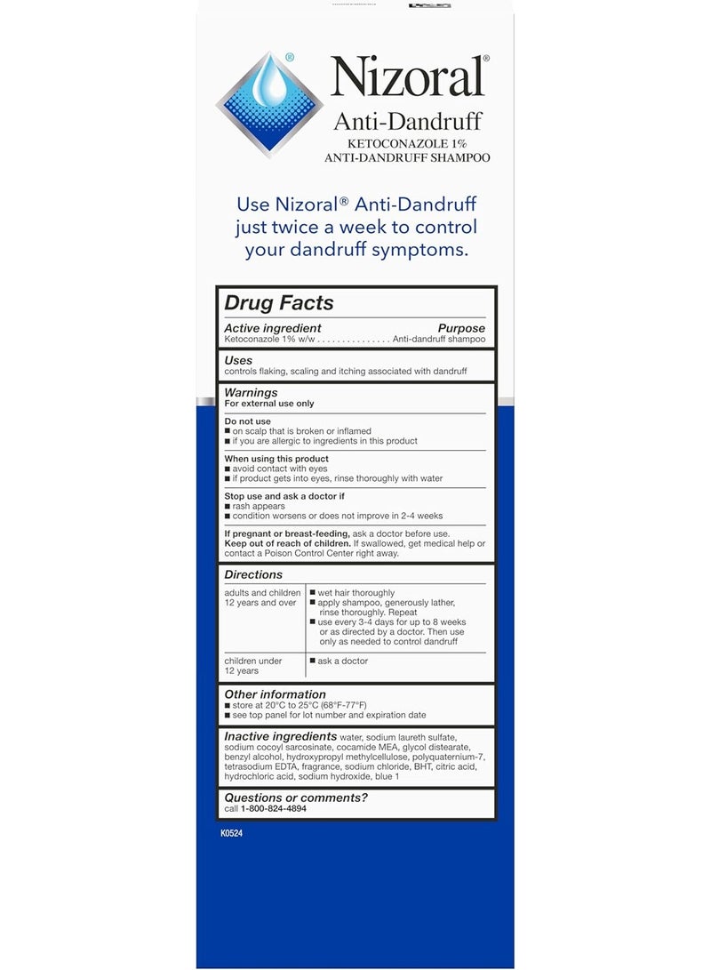 Nizoral 2-IN-1 Anti-Dandruff Shampoo & Conditioner with 1% Ketoconazole, 14 fl oz - Image 2