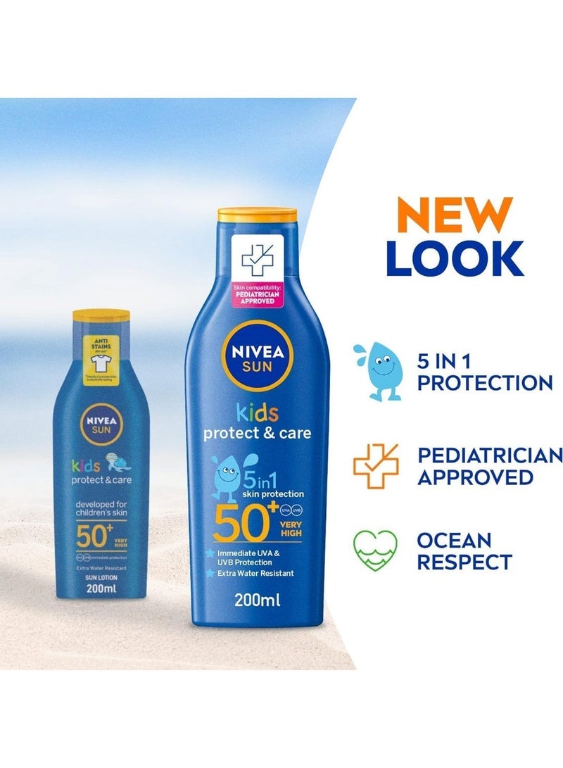 Nivea Kids Protection & Care 5 in 1 Skin Protection SPF50+, 200 ml - Image 2