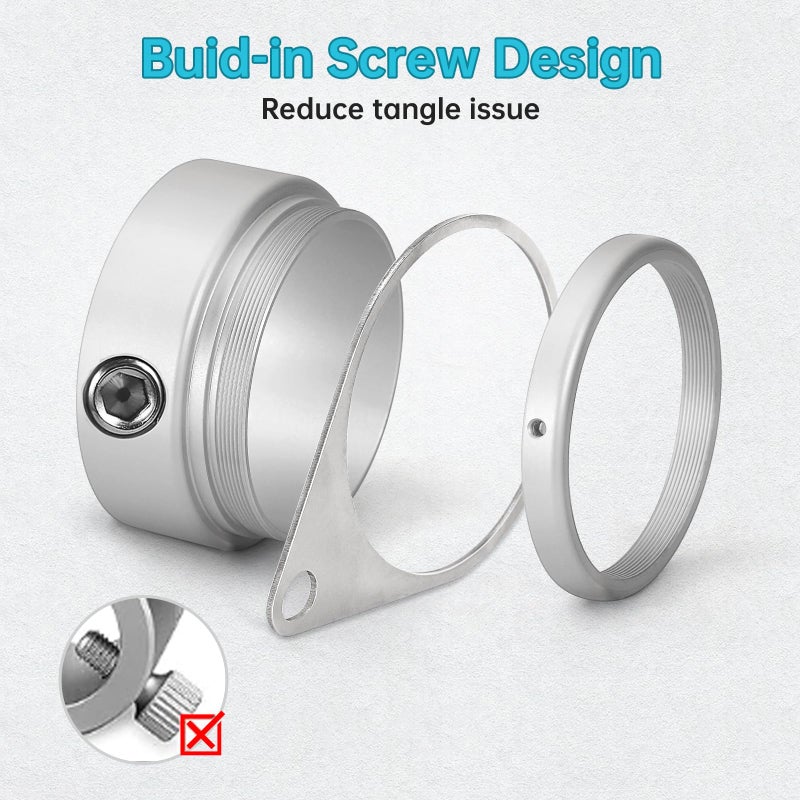 Anovo Flag Pole Rings, Flagpole Rings Aluminum Alloy 360Â° Rotating Anti Wrap Flag Mounting Spinning Ring Clips for 1.75-2.02 Inch Diameter Flagpole (2 Inch -Pack of 2, Matte Silver) - Image 4