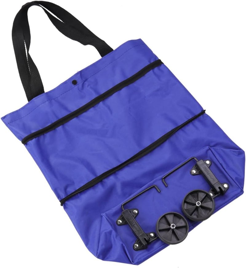 Luxshiny Folded Tug Bag Shopping Cart Wheels Portable Car Luggage Cart Trolley Easy to Store for Women Men Boys and Girls Travel Camping - Image 4