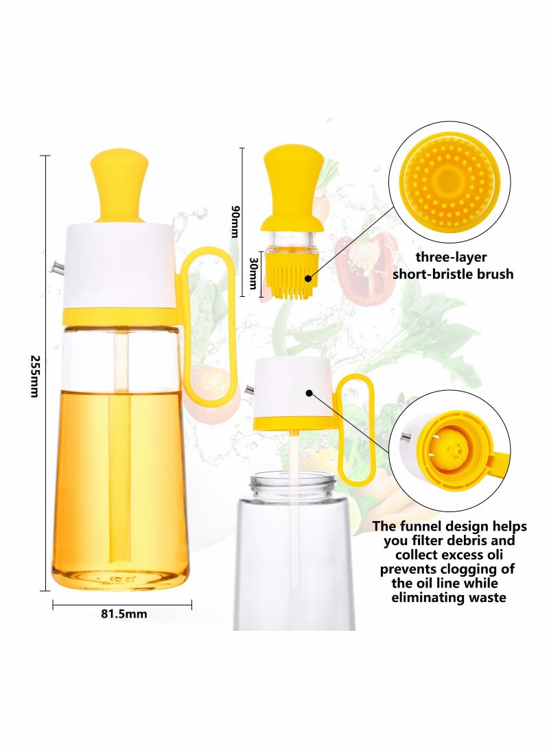 Excefore Glass Olive Oil Dispenser Bottle with Silicone Brush 3 In 1 Silicone Dropper Measuring Oil Dispenser Bottle for Kitchen Cooking Frying Baking Vinegar Turkey BBQ Frying And  Baking - Image 3