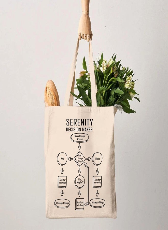 G2TUP Funny Sobriety Tote Bag AA NA Recovery Handbag Serenity Prayer Decision Maker Sober AF Recovery Sponsor Gift (Serenity Prayer Decision TB) - Image 2