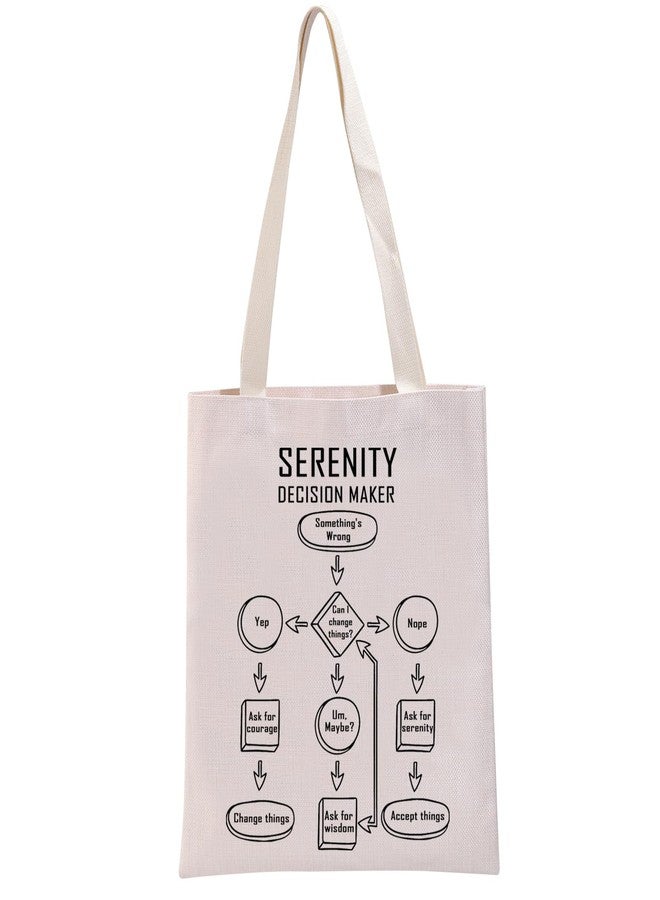 G2TUP Funny Sobriety Tote Bag AA NA Recovery Handbag Serenity Prayer Decision Maker Sober AF Recovery Sponsor Gift (Serenity Prayer Decision TB) - Image 1