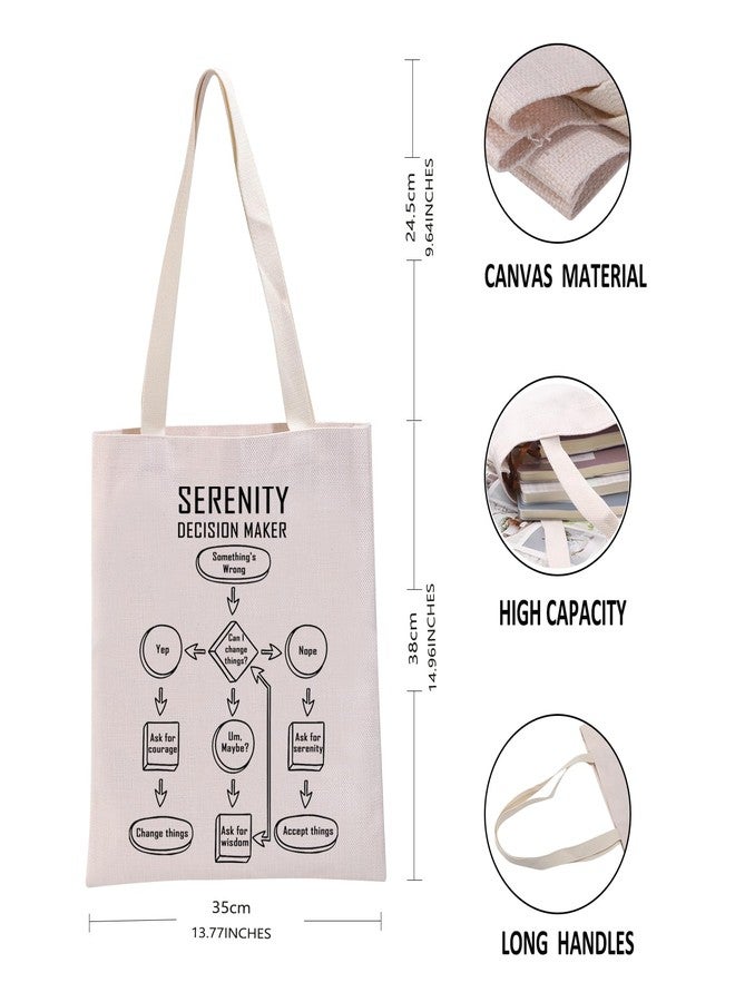 G2TUP Funny Sobriety Tote Bag AA NA Recovery Handbag Serenity Prayer Decision Maker Sober AF Recovery Sponsor Gift (Serenity Prayer Decision TB) - Image 3