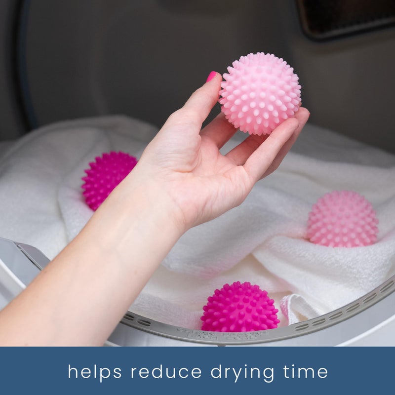 S&T INC. Reusable Plastic Dryer Balls, Fabric Softener for Laundry, Pink, 2.5 in, 4 Pack - Image 2