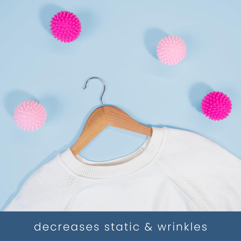 S&T INC. Reusable Plastic Dryer Balls, Fabric Softener for Laundry, Pink, 2.5 in, 4 Pack - Image 5