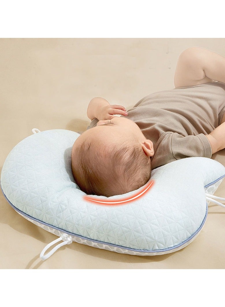 دوميني وسادة رأس الطفل قابلة للتعديل، وسادة ناعمة قابلة للتنفس، دعم متعدد الوظائف لرأس الطفل، استخدام مزدوج الجوانب، مناسبة للنوم من عمر 0 ​​إلى 12 شهرًا، وسادة رضاعة قابلة للتعديل برباط لتشكيل رأس الطفل، وسادة نوم بتصميم مريح (وردي) - Image 2