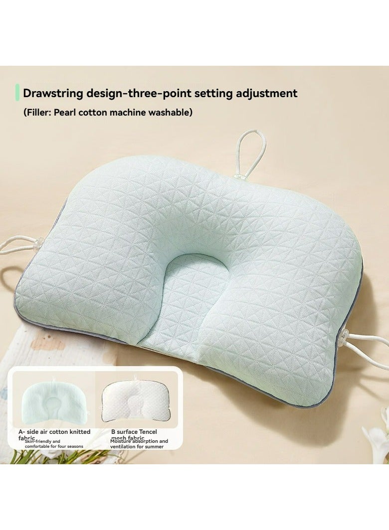 دوميني وسادة رأس الطفل قابلة للتعديل، وسادة ناعمة قابلة للتنفس، دعم متعدد الوظائف لرأس الطفل، استخدام مزدوج الجوانب، مناسبة للنوم من عمر 0 ​​إلى 12 شهرًا، وسادة رضاعة قابلة للتعديل برباط لتشكيل رأس الطفل، وسادة نوم بتصميم مريح (وردي) - Image 4