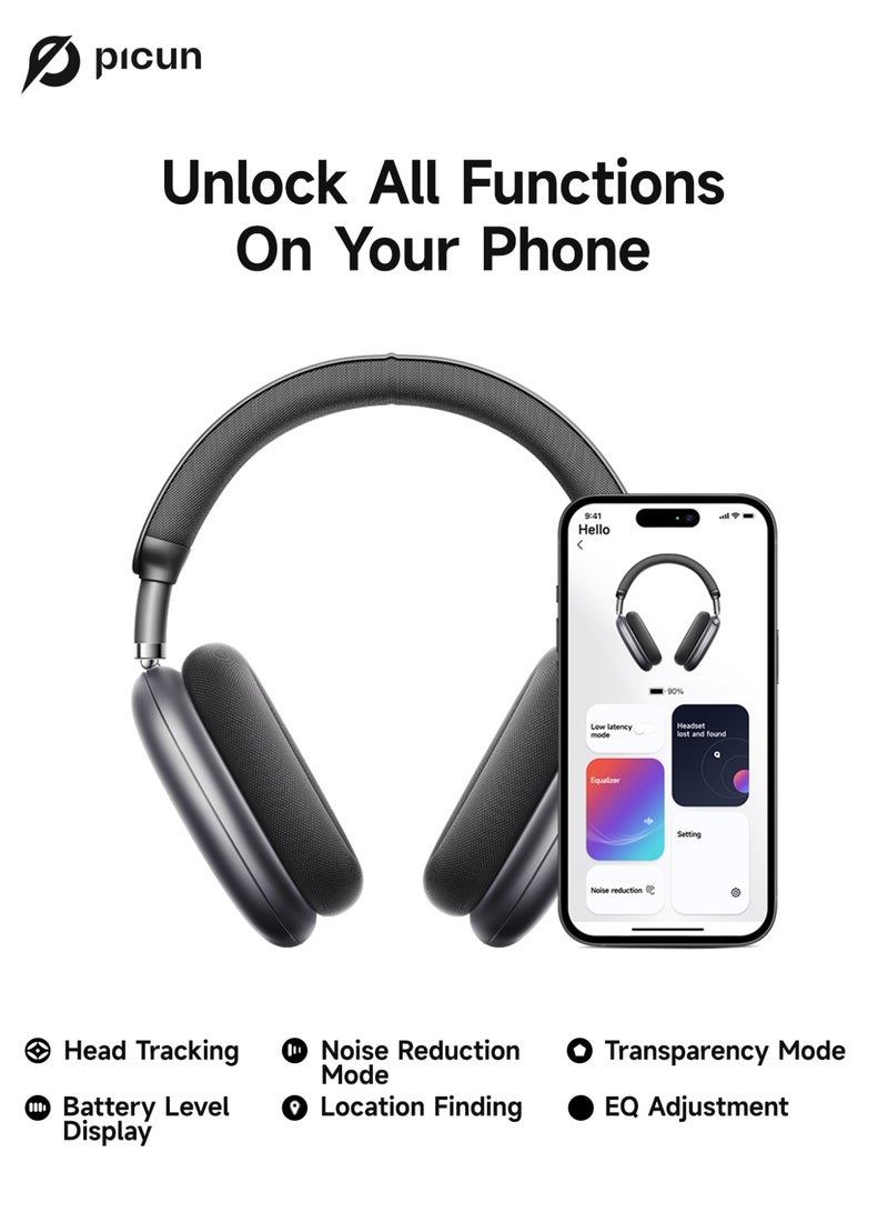 Picun F8 Pro Wireless Headphones 3D Spatial Audio Head Tracking -52dB ANC HIFI Bluetooth Headset ENC HD Mic Low-Latency - Image 2